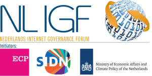Logo NL IGF met onder logo ECP, SIDN, en Ministerie van Economische Zaken en Klimaat