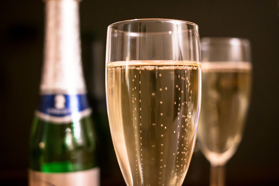 Champagne glazen nieuwjaar