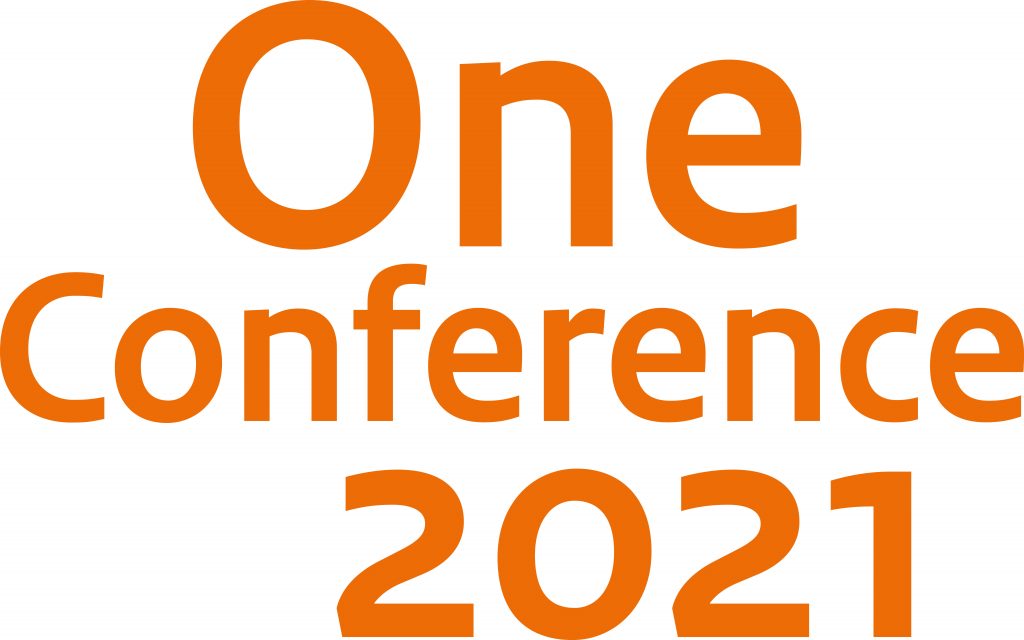 logo met oranje tekst One Conference 2021