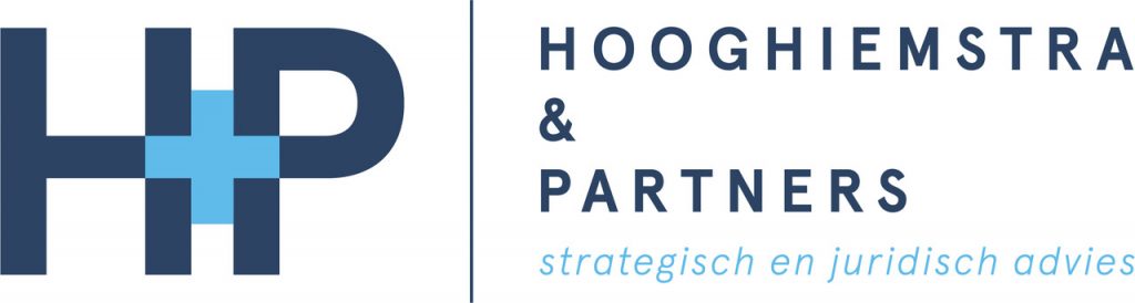 logo hooghiemstra en partners in licht- en donkerblauw